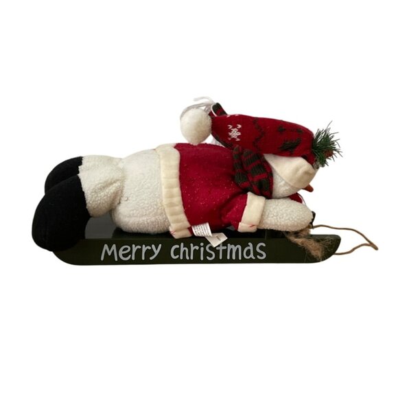 Snowman Sledding Christmas Decor Sings Sound Movement Decorators Warehouse - Picture 2 of 10